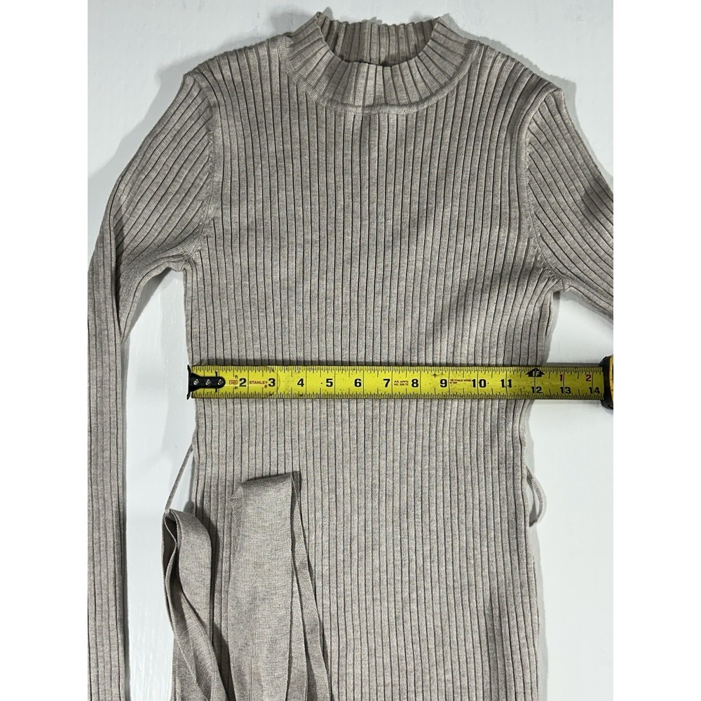 Ribbed Knit Maxi Dress: Long Sleeve Crew Neck Bodycon Party Dress - Picture 5 of 8